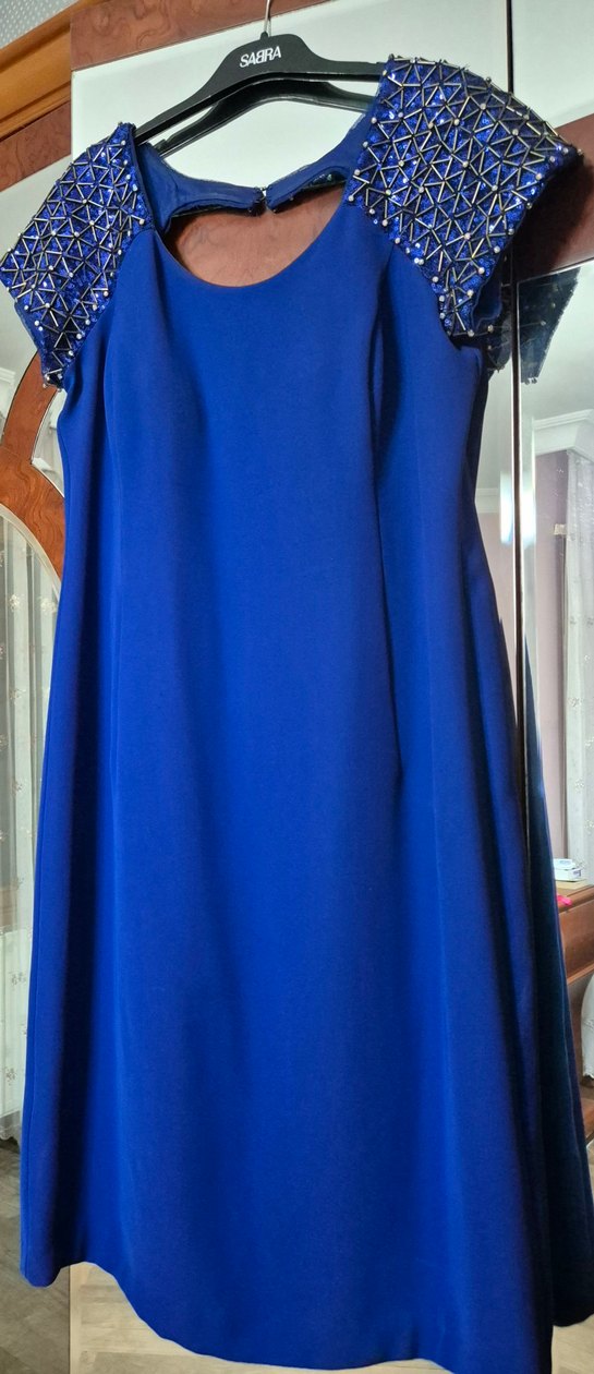 Parlak taşlı  Mavi midi saks mavisi - Görsel 2