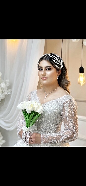 Zirkonyum Taşlı Gelin Tacı