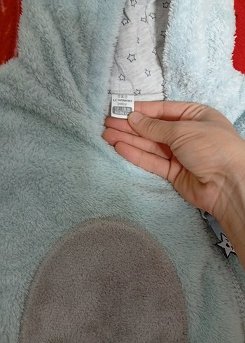 12-18 Ay Beden Kapüşonlu Gri Örgü Çocuk Sweatshirt