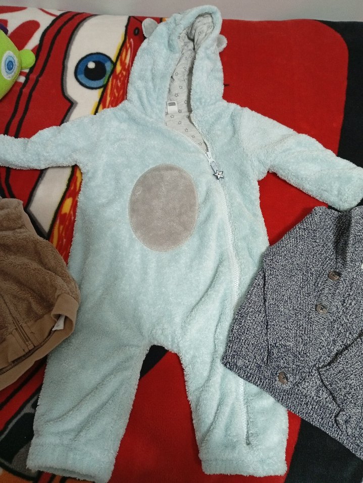 Kapüşonlu Gri Örgü Çocuk Sweatshirt - Görsel 2