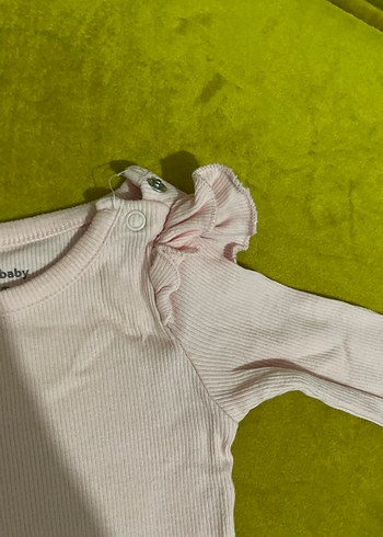 Uzun Kollu Pembe Bebek Body Fırfırlı - Görsel 4