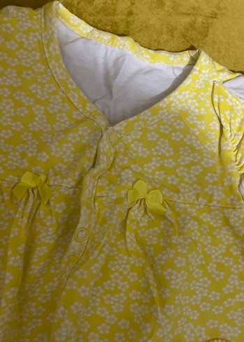 Sarı Desenli çıt çıtlı Bebek Kız Tulum - Görsel 4