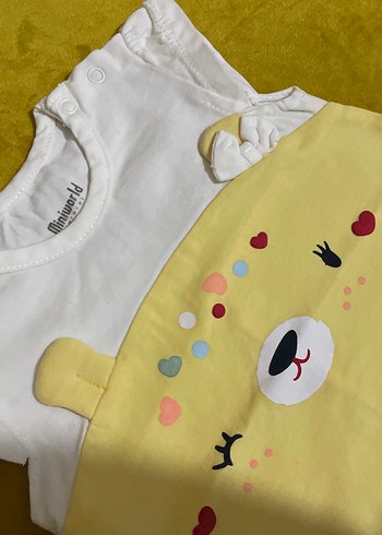 Sarı Desenli Fırfırlı Bebek Tulum - Görsel 4