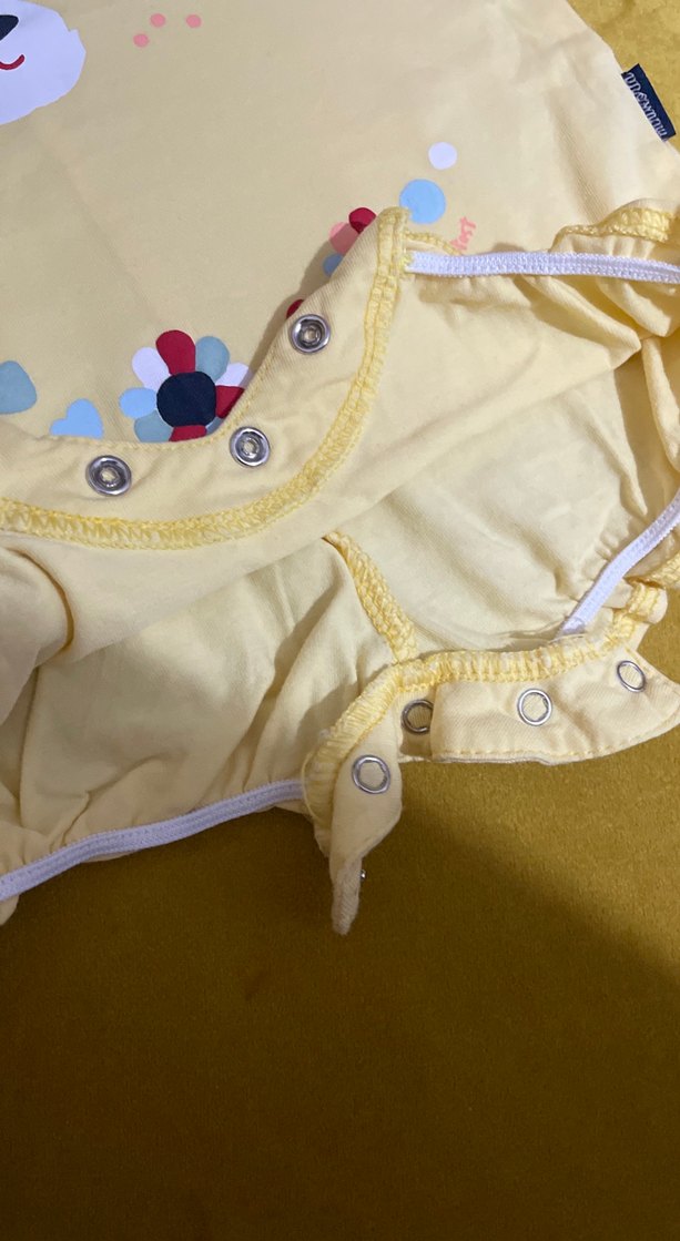 Sarı Desenli Fırfırlı Bebek Tulum - Görsel 3