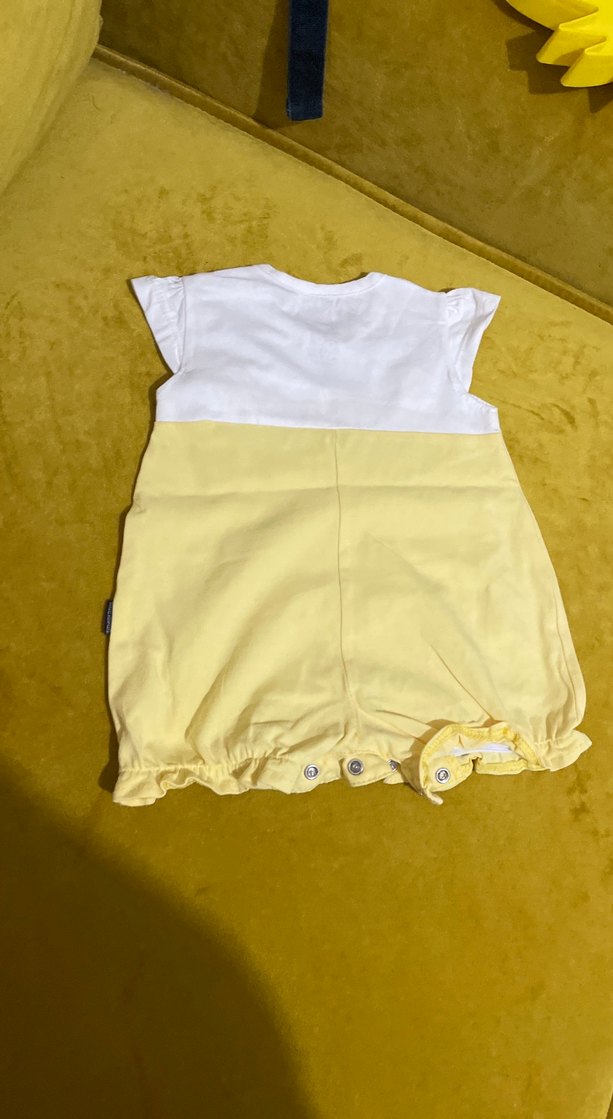 Sarı Desenli Fırfırlı Bebek Tulum - Görsel 5