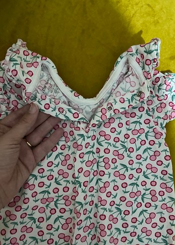 Renkli Kiraz Baskılı Fırfırlı Bebek Tulumu - Görsel 5