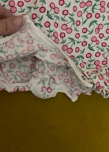 Renkli Kiraz Baskılı Fırfırlı Bebek Tulumu - Görsel 4