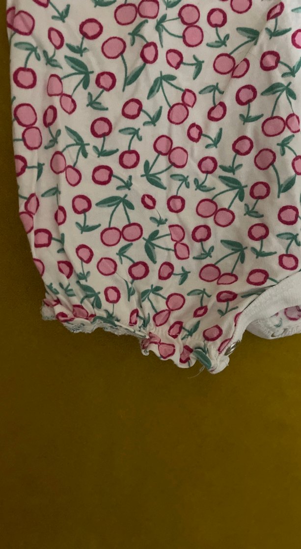 Renkli Kiraz Baskılı Fırfırlı Bebek Tulumu - Görsel 3