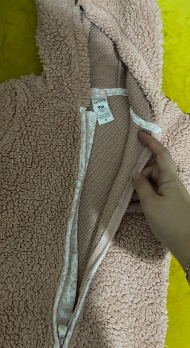 Kız Bebek Kapüşonlu Peluş Tulum - Görsel 4