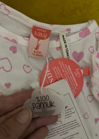 Kız Çocuk Dantel Detaylı Kalp Baskılı Tişört - Görsel 4