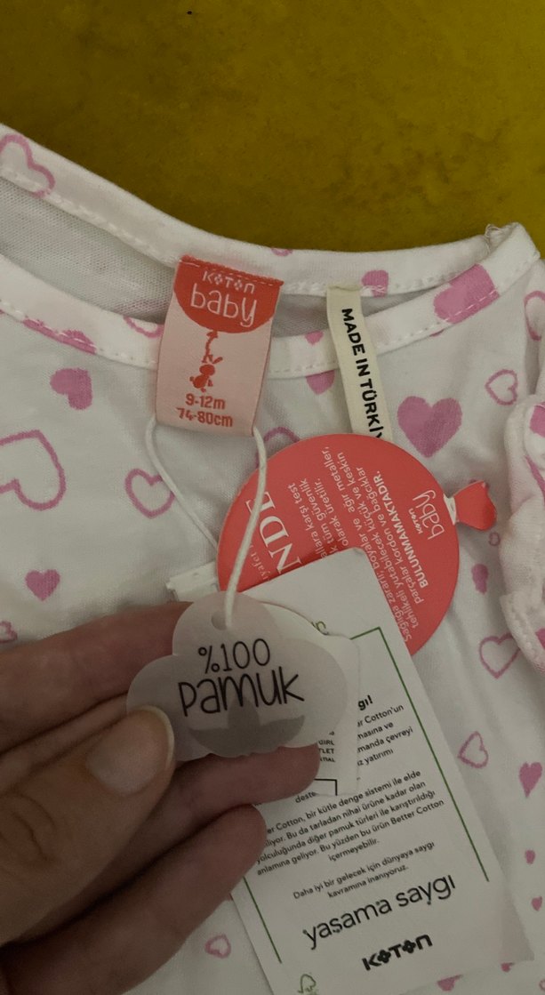 Kız Çocuk Dantel Detaylı Kalp Baskılı Tişört - Görsel 4