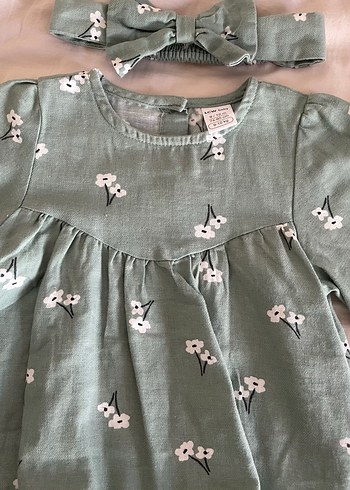 Yeşil Uzun Kollu Kız Elbisesi - Görsel 3