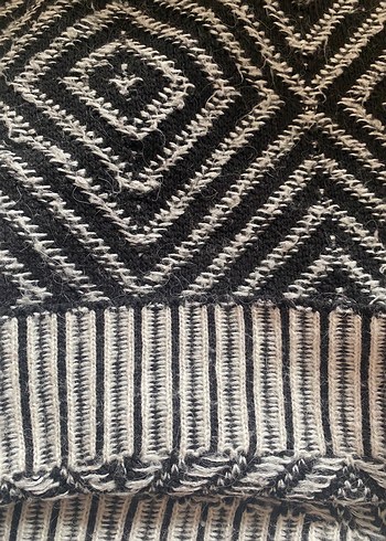 Gri Desenli Bohem Kadın Triko Kazak - Görsel 5