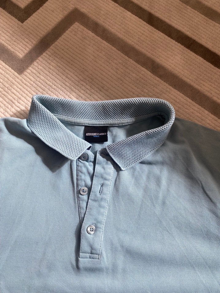 Gri Kısa Kollu Polo Yaka Erkek Tişört - Görsel 3