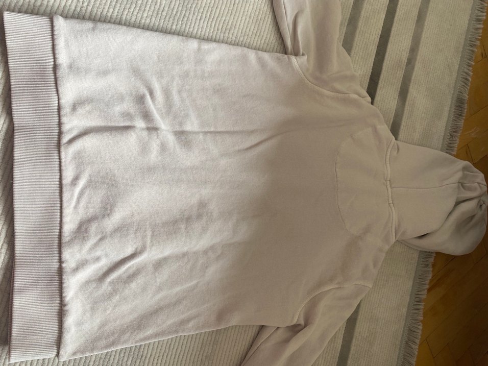 Kadın Krem Fermuarlı Kapüşonlu Sweatshirt - Görsel 5