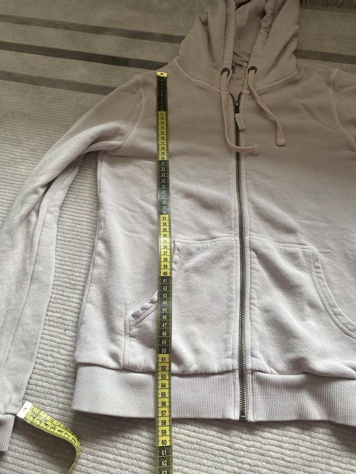 Kadın Krem Fermuarlı Kapüşonlu Sweatshirt - Görsel 3