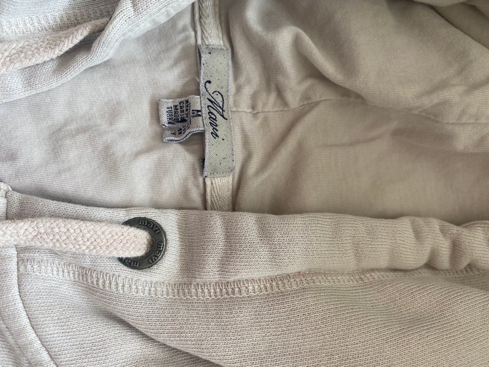 Kadın Krem Fermuarlı Kapüşonlu Sweatshirt - Görsel 4