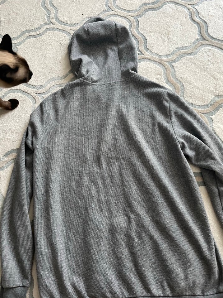 Gri Kapüşonlu Fermuarlı Erkek Sweatshirt - Görsel 3