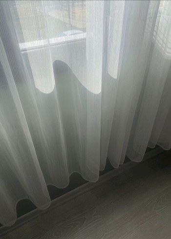 Beyaz Modern Tül Perde düz - Görsel 2