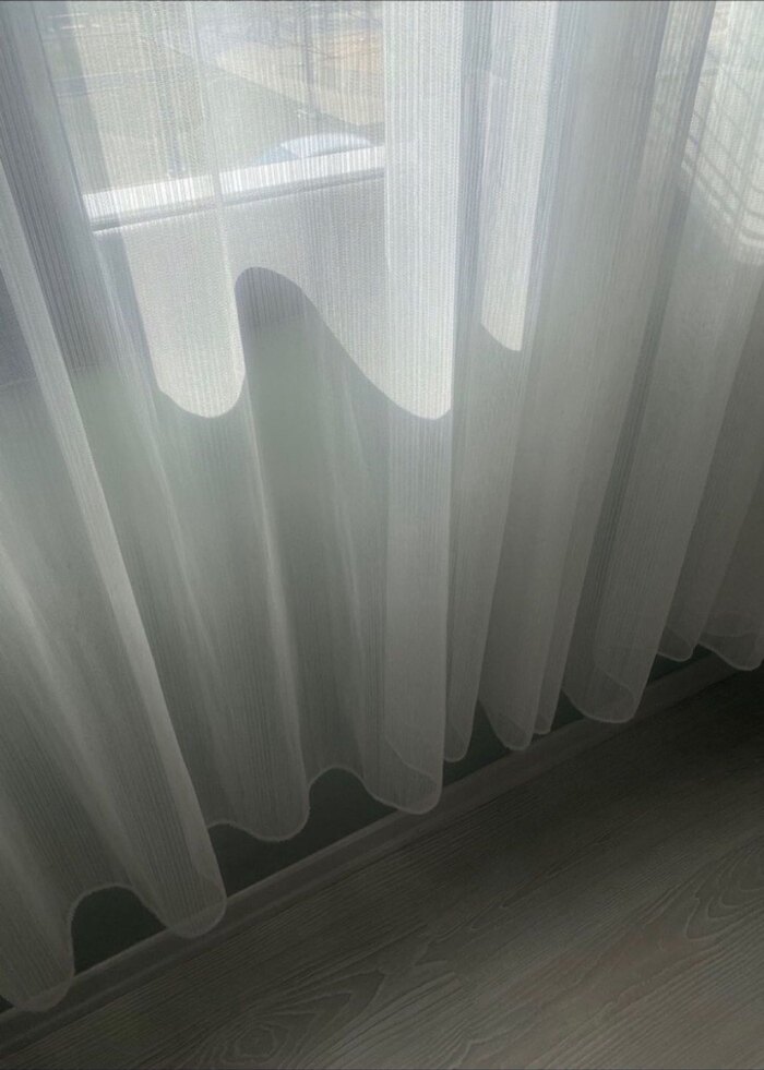 Beyaz Modern Tül Perde düz - Görsel 2