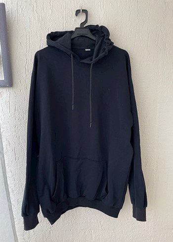 Siyah Kapüşonlu Unisex Sweatshirt