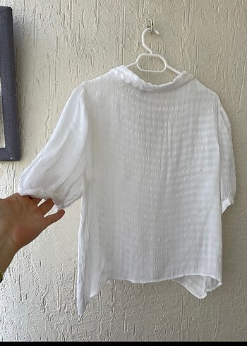 Beyaz Kadın Gömlek bluz - Görsel 4