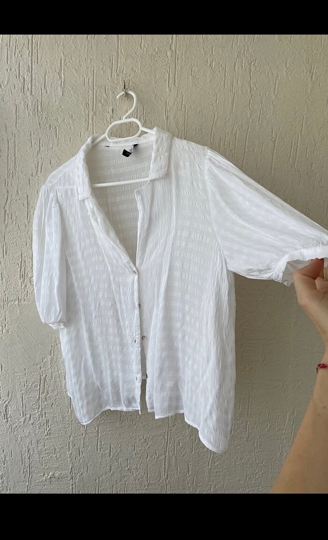 Beyaz Kadın Gömlek bluz - Görsel 2
