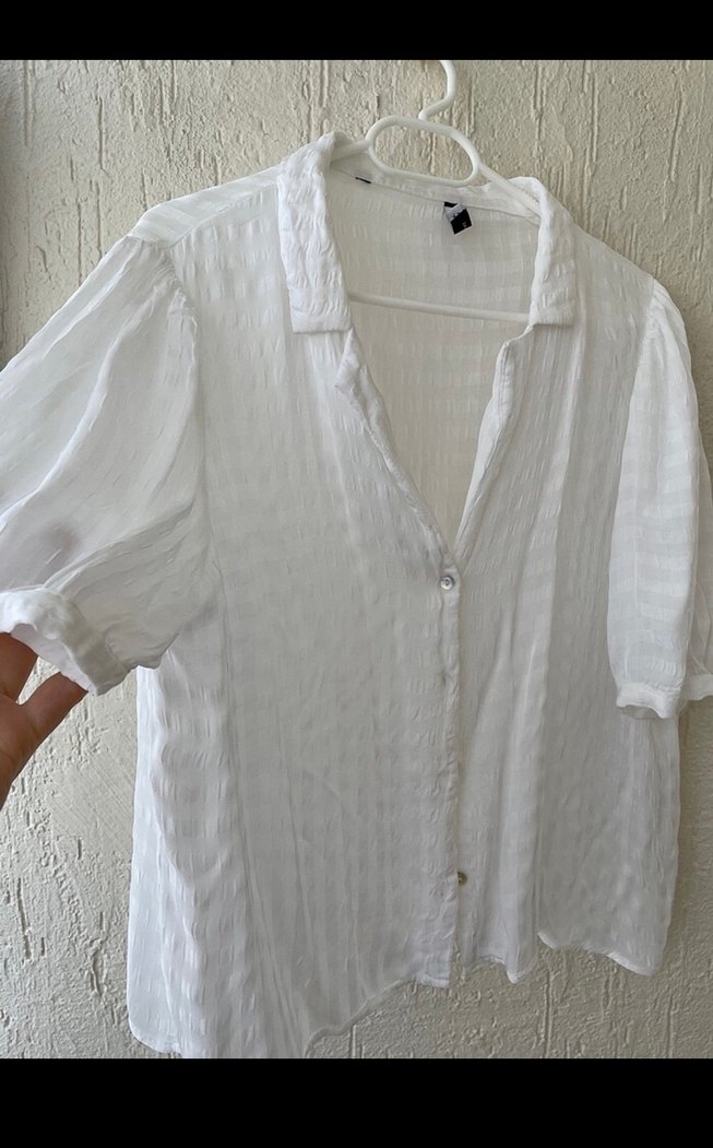 Beyaz Kadın Gömlek bluz - Görsel 3