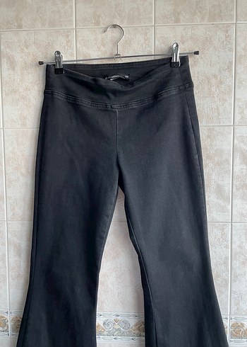 Siyah Kadın İspanyol Paça Pantolon - Görsel 4