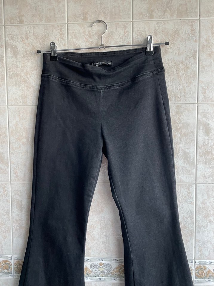 Siyah Kadın İspanyol Paça Pantolon - Görsel 4