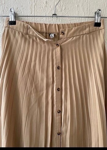 Bej Kadın Piliseli Etek - Görsel 4