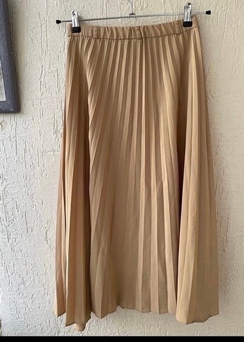 Bej Kadın Piliseli Etek - Görsel 5