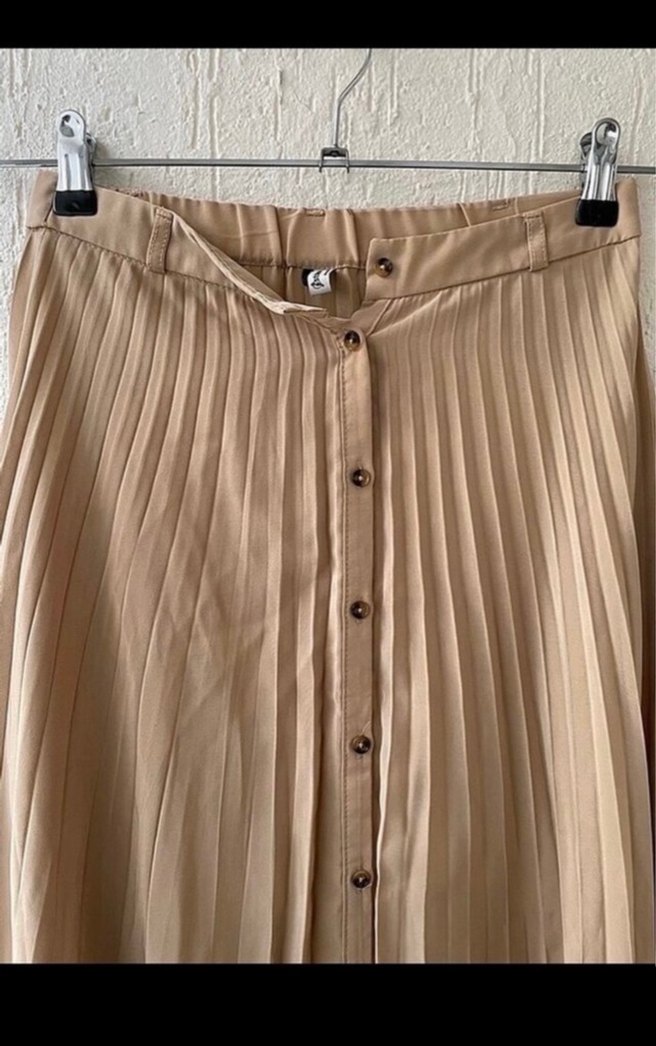 Bej Kadın Piliseli Etek - Görsel 4