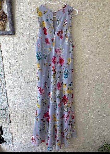 Çiçek Desenli V Yaka Uzun Bohem Elbise - Görsel 4