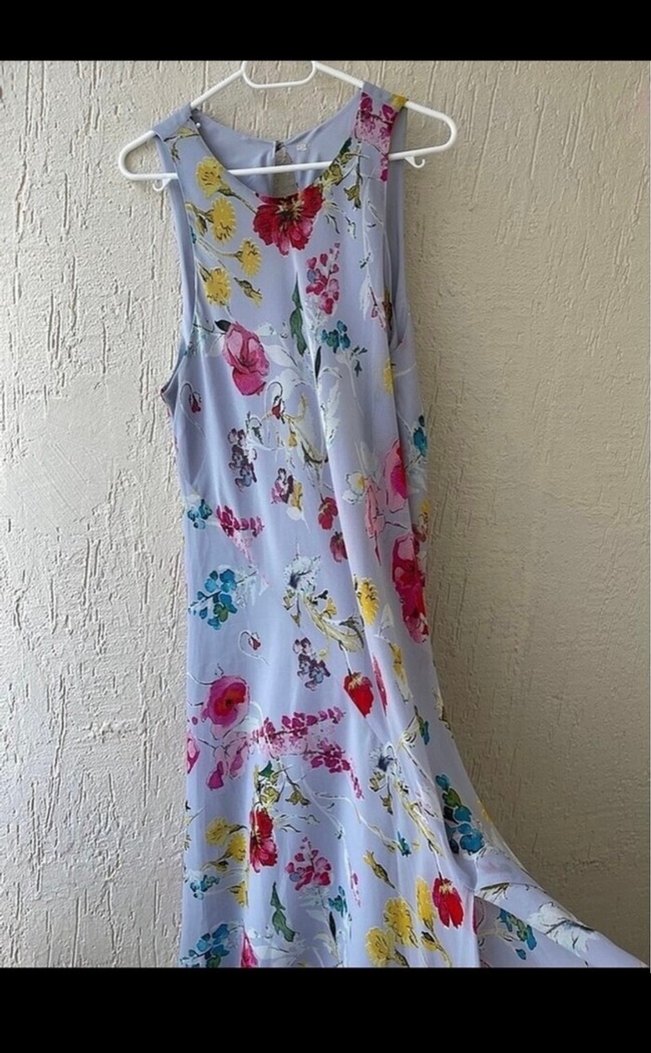 Çiçek Desenli V Yaka Uzun Bohem Elbise - Görsel 2