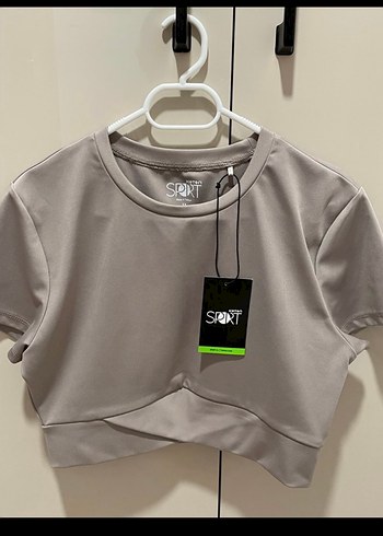 Spor Kısa Kollu Crop Top - Görsel 3