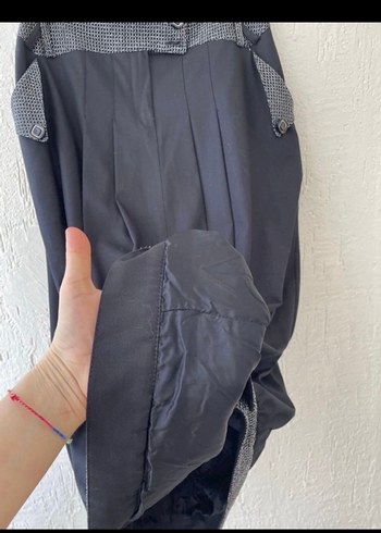 Gri Kemer Detaylı Uzun Etek - Görsel 4