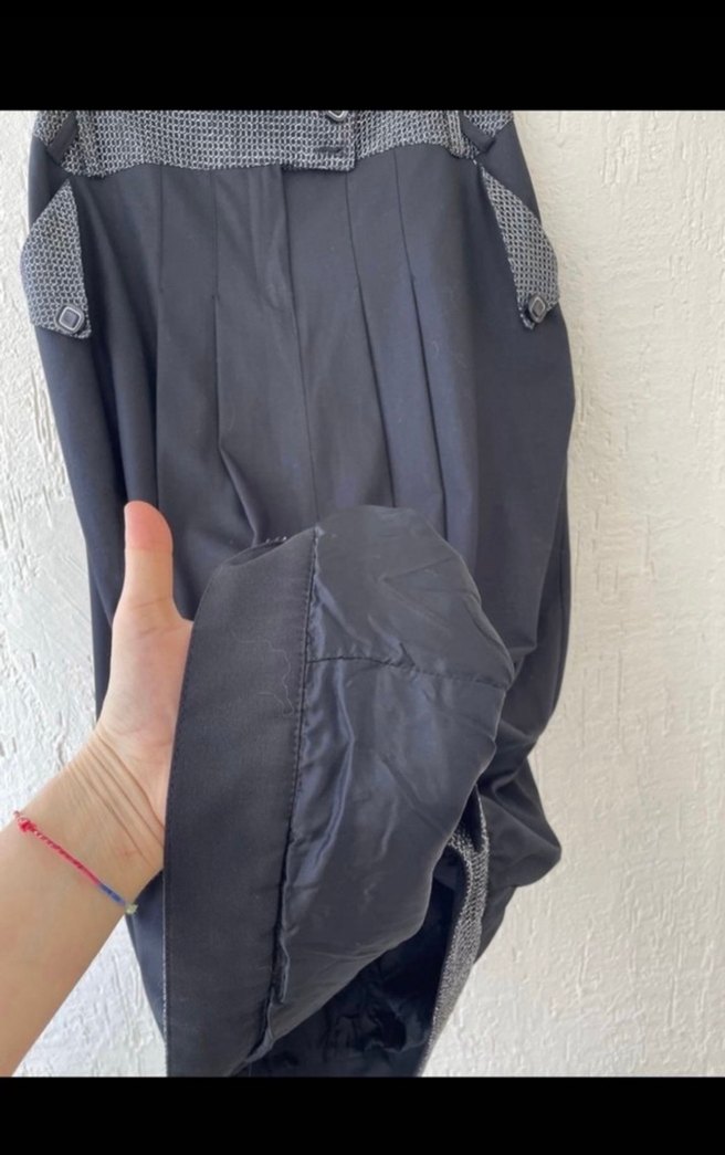 Gri Kemer Detaylı Uzun Etek - Görsel 4