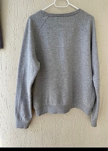 H&M Gri Uzun Kollu Rahat Sweatshirt