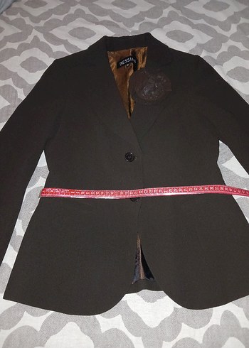 Kahverengi Kemerli Kadın Blazer Ceket