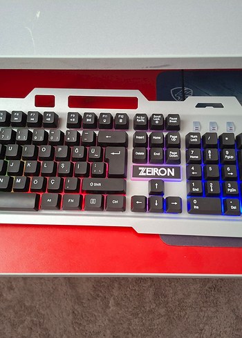 Renkli LED Işıklı Mekanik Klavye +mause + mauspad - Görsel 11