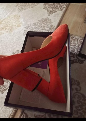 37 Beden tutuncu Süet Blok Topuklu Stiletto