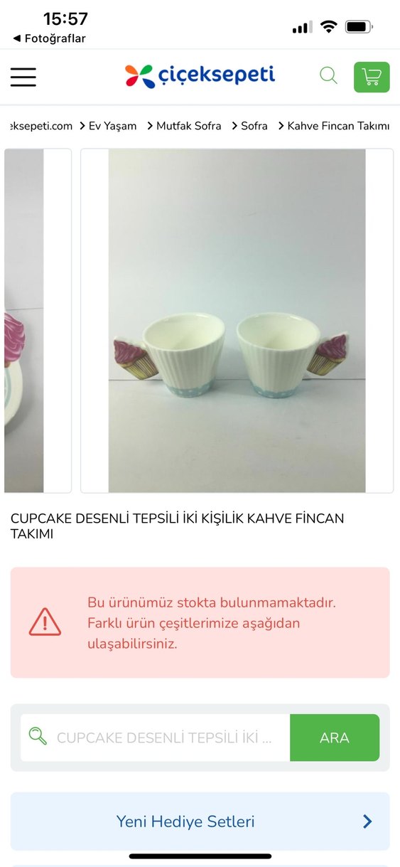 Cupcake Desenli 2 Kişilik Kahve Fincan Takımı - Görsel 3