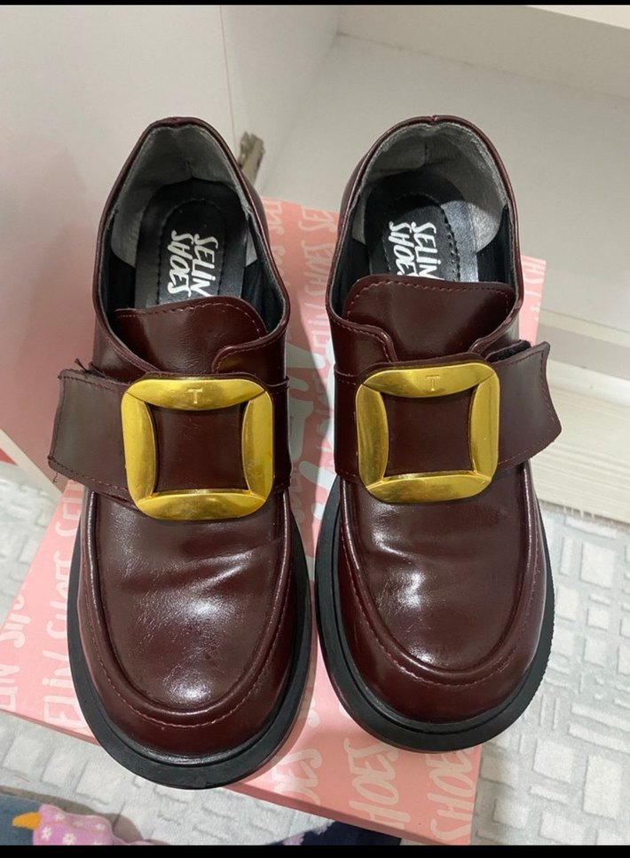 Cırt-cırtlı toka detaylı loafer - Görsel 2