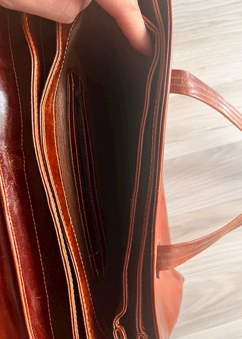 Vintage hakiki Deri Kadın Çanta - Görsel 4