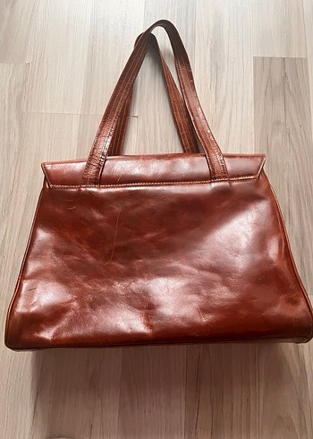 Vintage hakiki Deri Kadın Çanta - Görsel 2