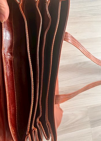 Vintage hakiki Deri Kadın Çanta - Görsel 3