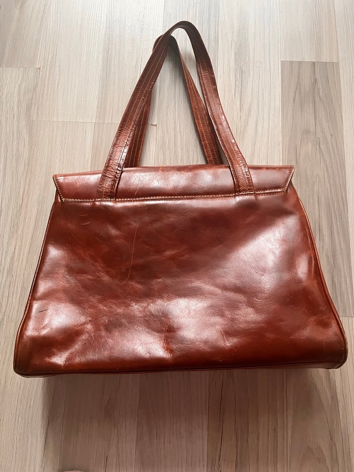 Vintage hakiki Deri Kadın Çanta - Görsel 2