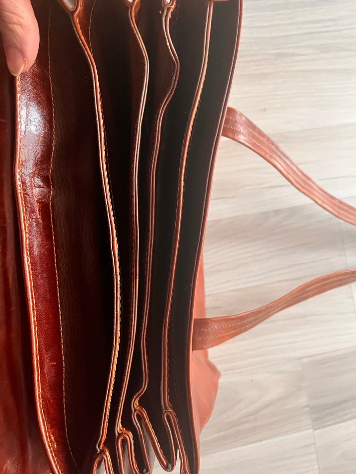 Vintage hakiki Deri Kadın Çanta - Görsel 3