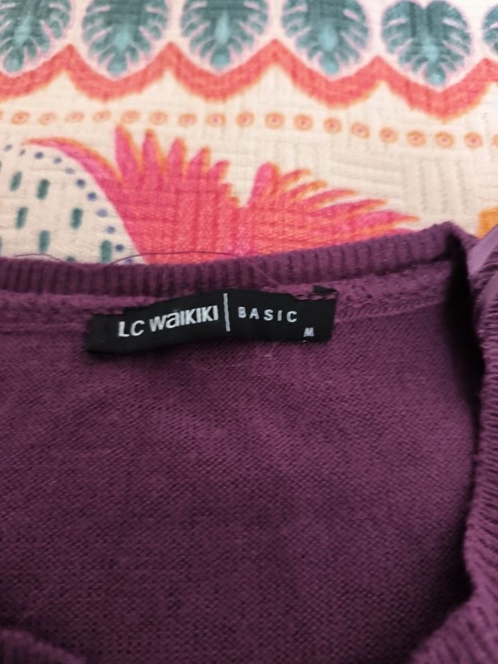 Mor Düğmeli Kadın Hırka - Görsel 3